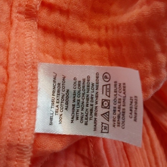 Lou & Gray Pink Coral Cotton Gauzy Buttondown Top Pocket Minimalist Mod Sz.L - Picture 9 of 10